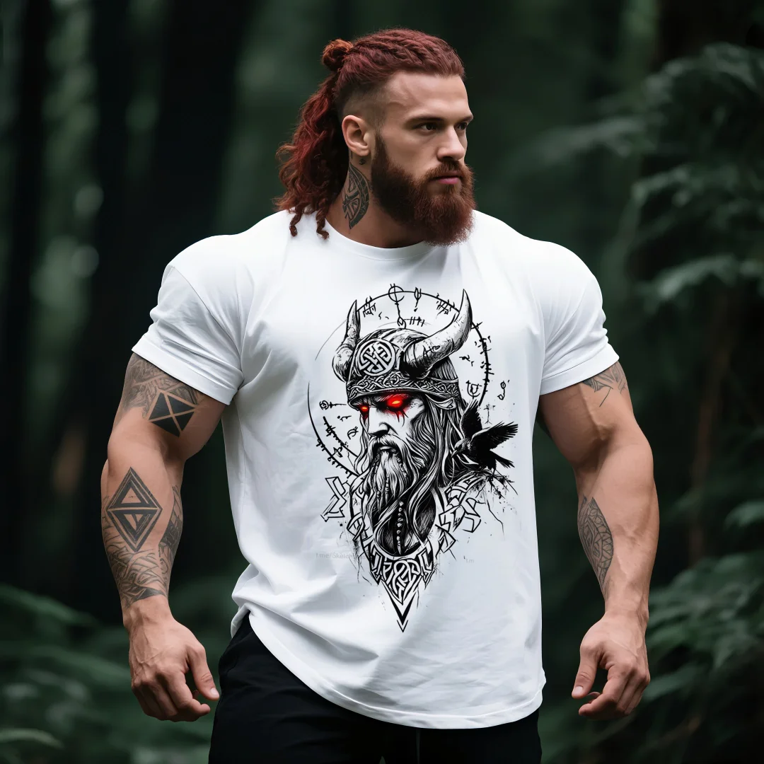  Viking Warrior Graphic T-Shirt - Perfect for Casual Wear and Festivals-inspireuse