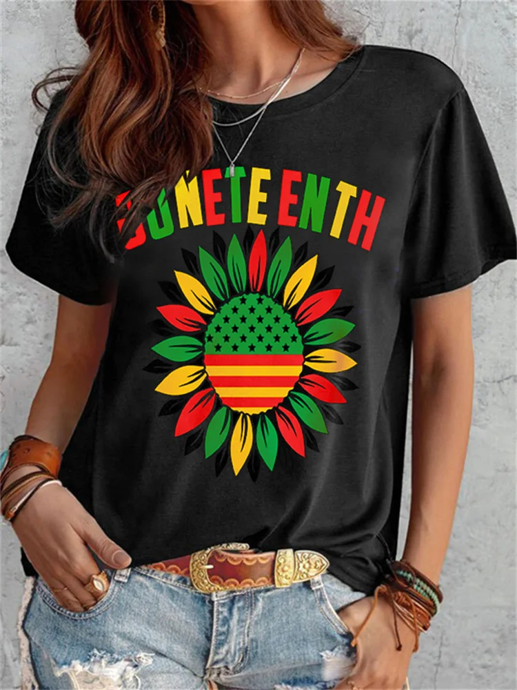 Stylish Juneteenth Sunflower Comfy T Shirt