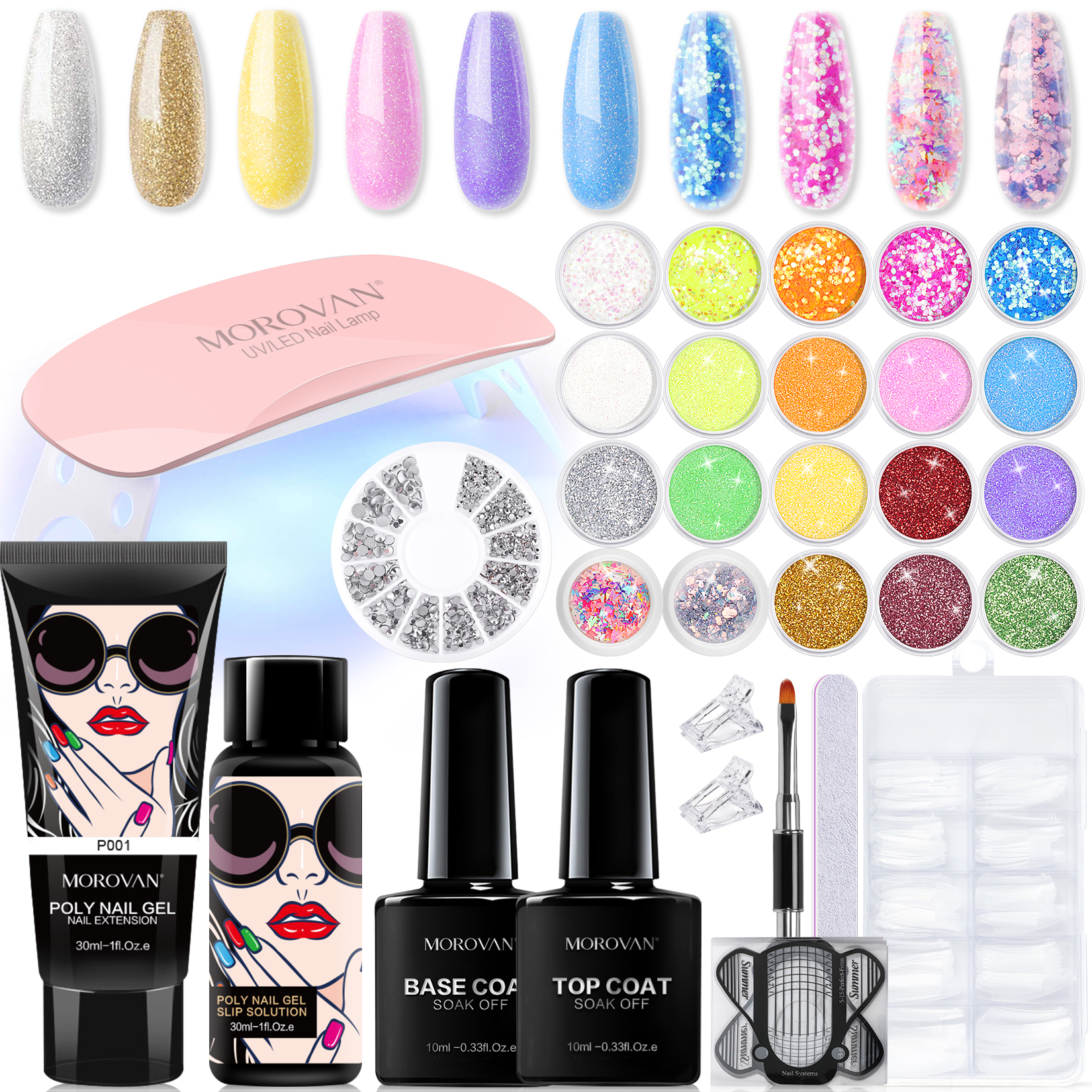 Morovan Poly Nail Gel Kit At Home - The best all-in-one nail kit.