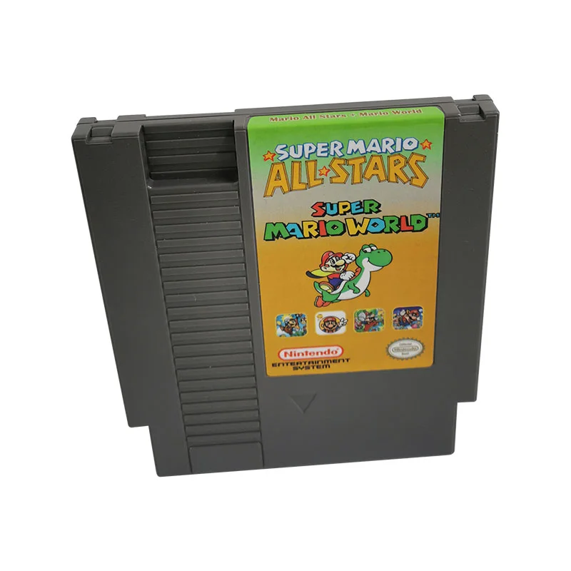 Super Mario World + Super Mario All Stars For Nintendo NES - 8 Bit Game Cartridge