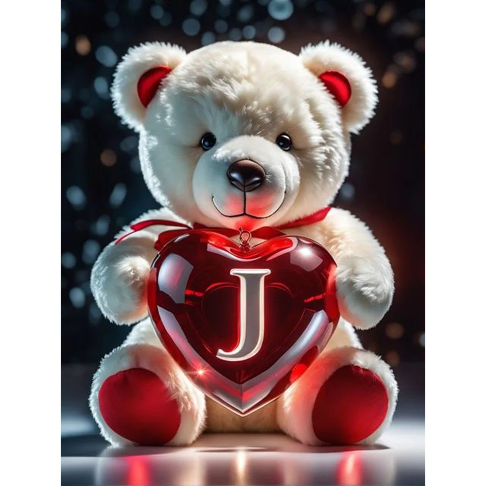 Diamond Painting - Full Square Drill - Bear Love J(Canvas|35*45cm)