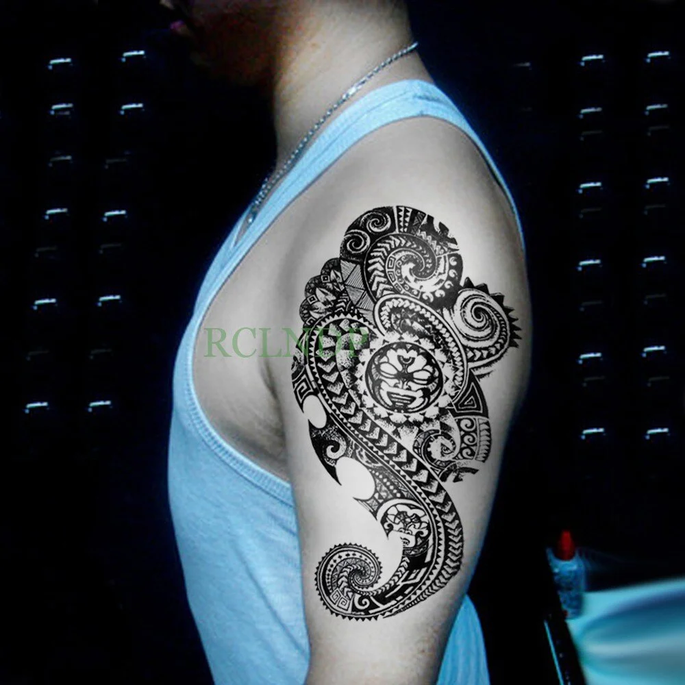 Waterproof Temporary Tattoo Sticker Tribal Totem Fake Tatto Flash Tatoo on Body Back Leg Arm belly large size for Women Men girl