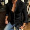 Men's Stand Collar Casual Long Sleeve Shirt
