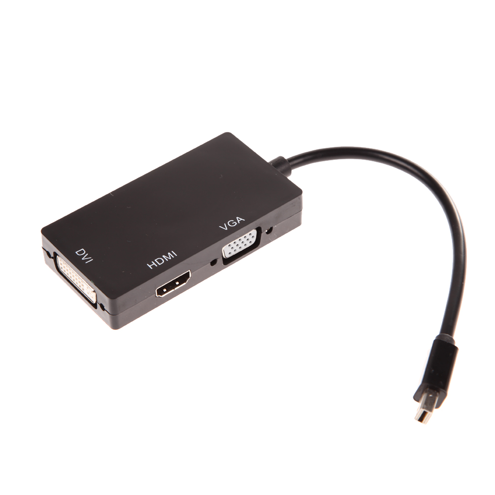 

3in1 Mini DisplayPort DP Thunderbolt to DVI+VGA+HDMI-compatible Adapter for MacBookPro, 501 Original
