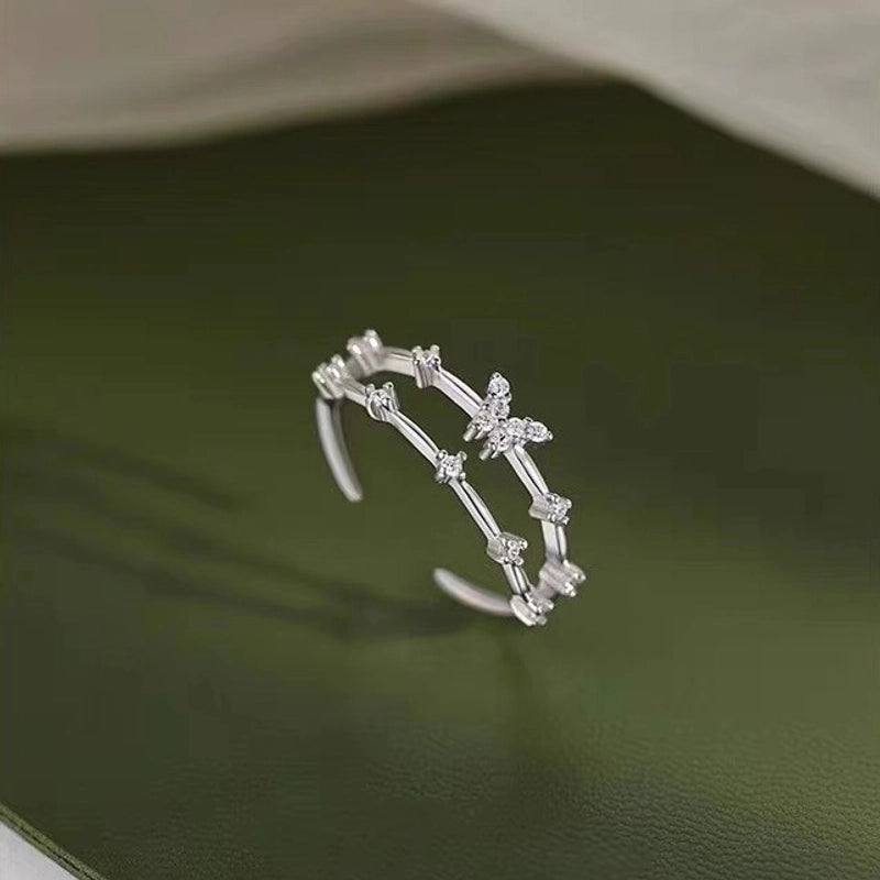 925 Sterling Silver Bow Knot Open Rings