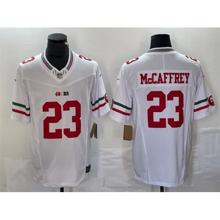 Men's San Francisco 49ers #23 Christian McCaffrey White 2023 F.U.S.E. Vapor Untouchable Limited Stitched Football Jersey TH6B