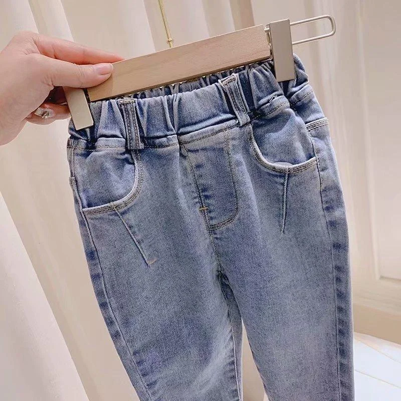 Girls Jeans for Kids spring autumn Trousers Children Jeans Kids Fashion Denim Pants Casual Ripped Baby Jean Infant Clothing