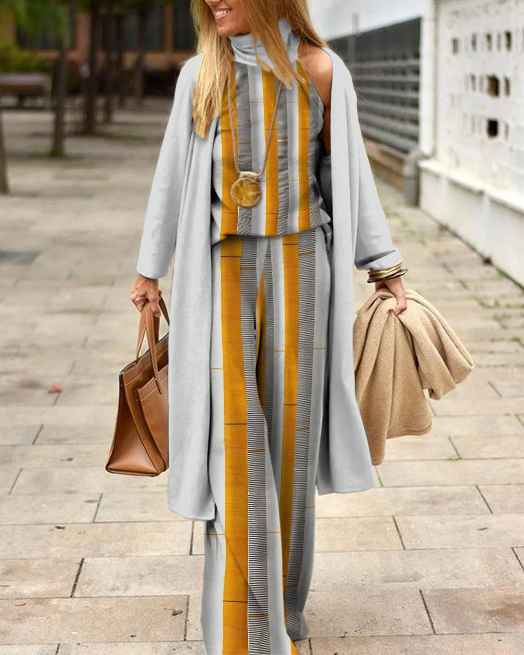 Herringbone Sweater Three-Piece Suit ac2e