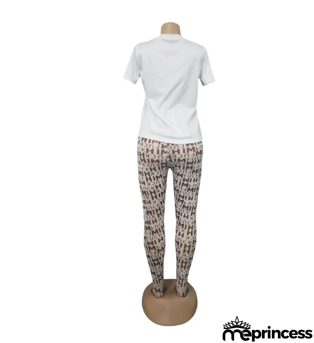 Summer Print White Character Shirt