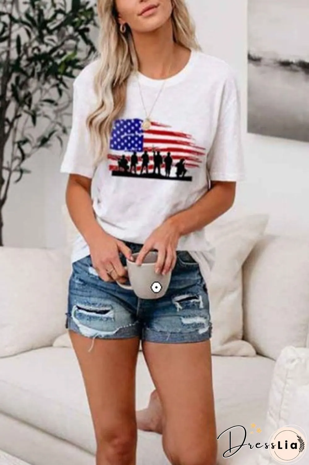 Digital Printed Plus Size Casual T-Shirt