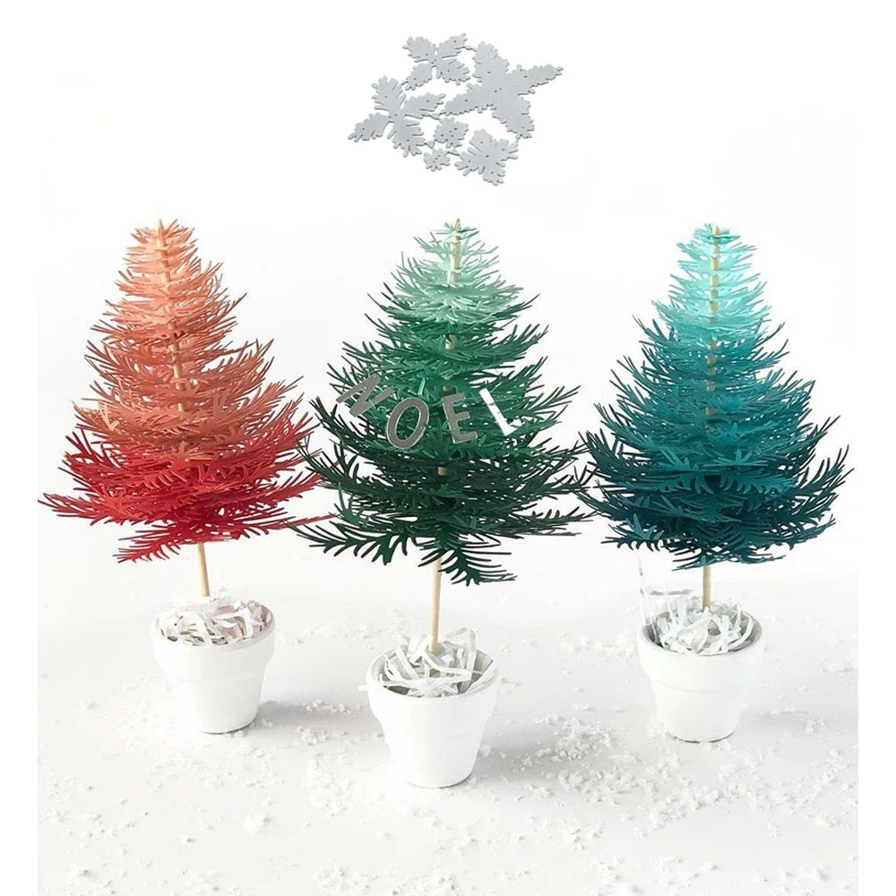 Christmas Tree Cut Dies Stencil Template For DIY Scrapbooking Embossing Paper Greeting Card Album Decor Mold Dies New Arrival