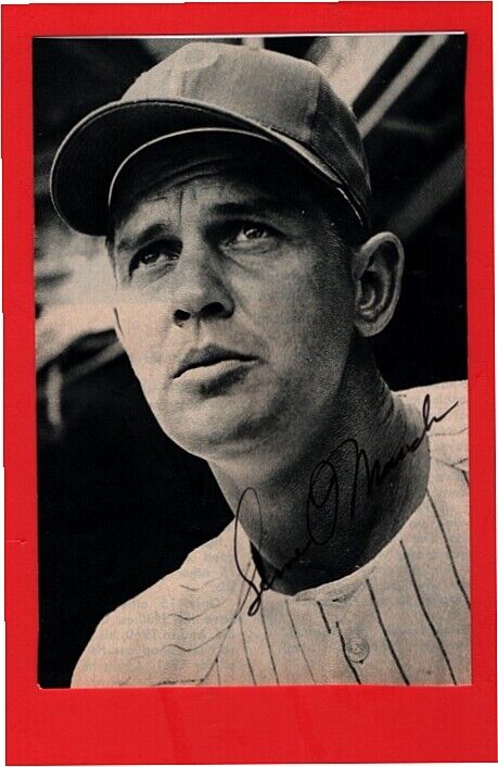 1964 GENE MAUCH-PHILLIES AUTOGRAPHED 4X6 MAGAZINE Photo Poster painting-(d.2005)