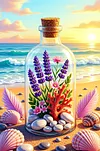 Luxury AB Velvet Diamond Painting Kit - Bottle in the Sea