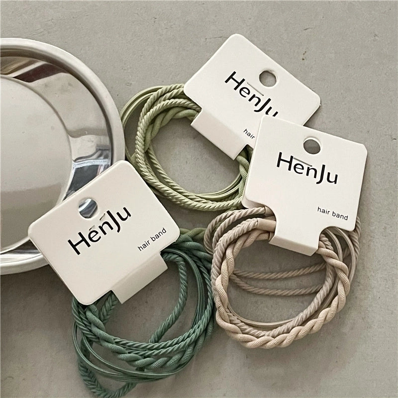 Minimalist Solid Color Cloth Hair Tie 1 Set