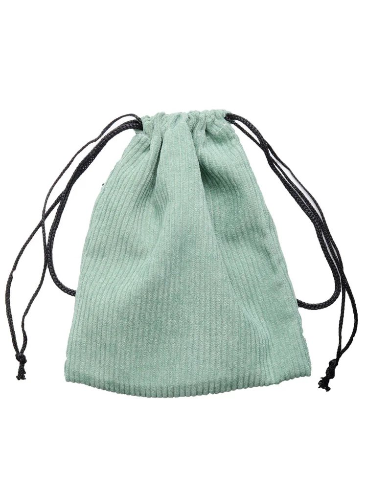 Women Mini Corduroy Crossbody Bag Shoulder Drawstring Phone Purse (Green)