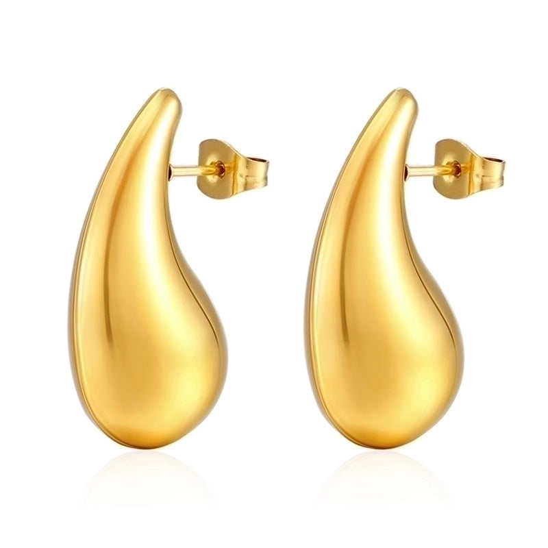 1 Pair Fashion Solid Color Plating 304 Stainless Steel 18K Gold Plated Earrings