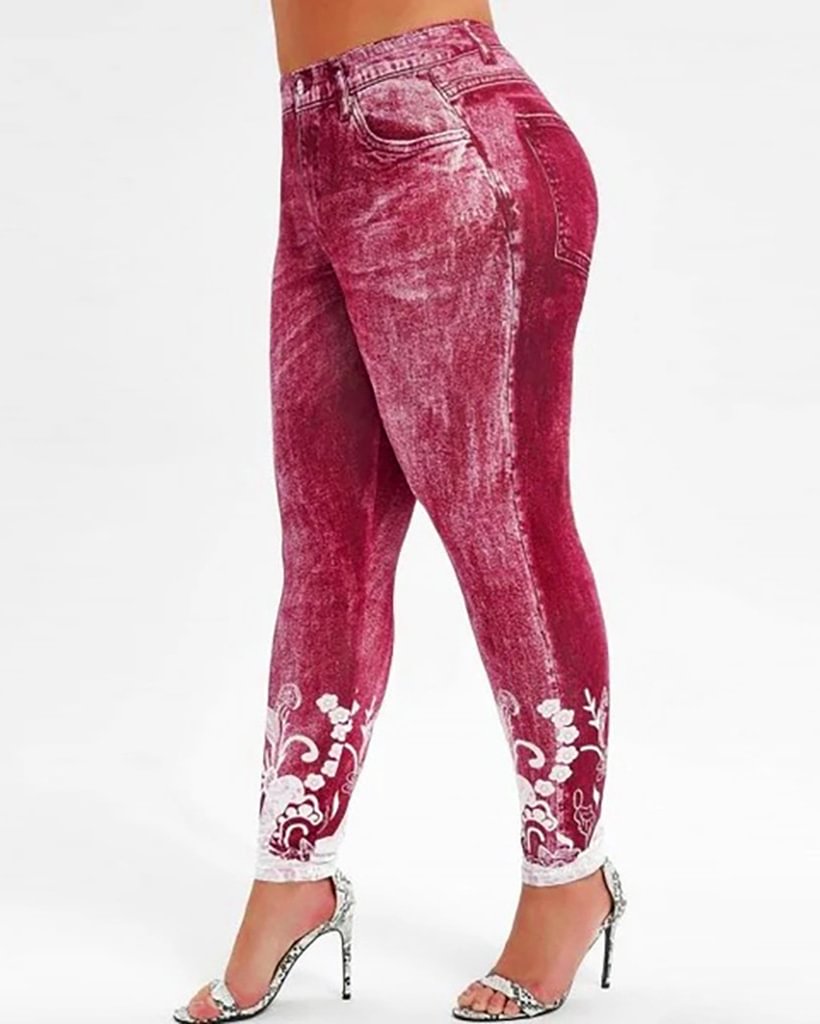 Printed Slim Fit Yoga Leggings