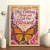 Orange Butterfly Blessing Diamond Painting Kits for Adults Beginners 30x40cm