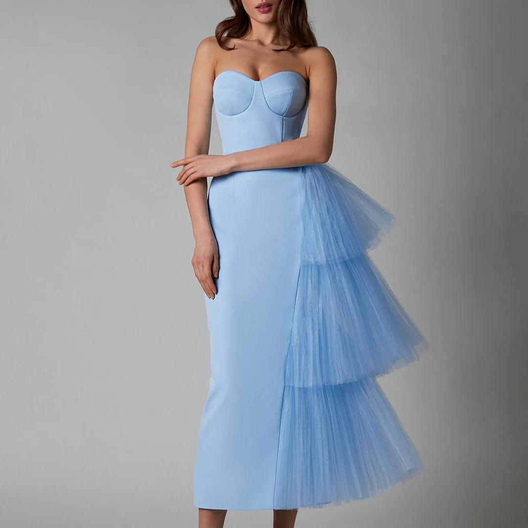 Sexy Tulle Patchwork Irregular Maxi Prom Dress