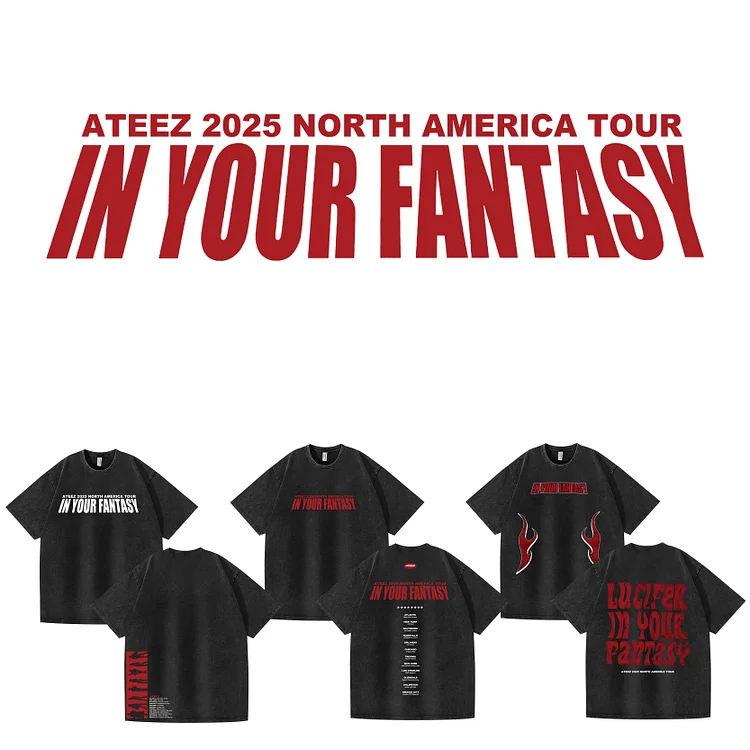 ATEEZ 2025 アメツ 限定 US T-SHIRT TOUR ver. 2025 ATEEZ In Your Fantasy World Tour North America Washed T