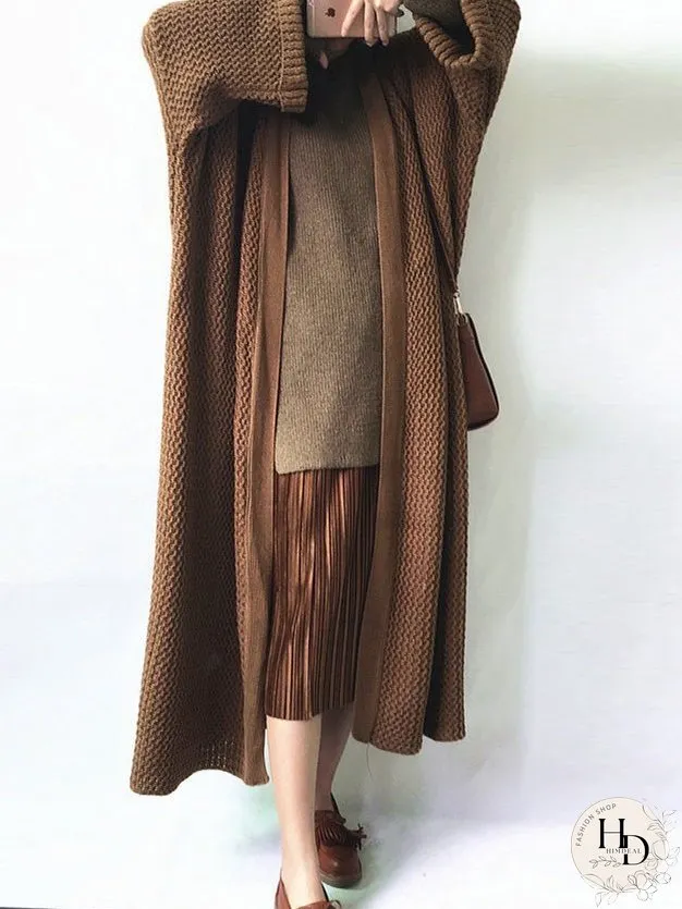 Cardigans Loose Solid Long Knitted Cardigan for Women