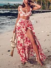 Hawaii Style Floral Printed Split-Side Suits