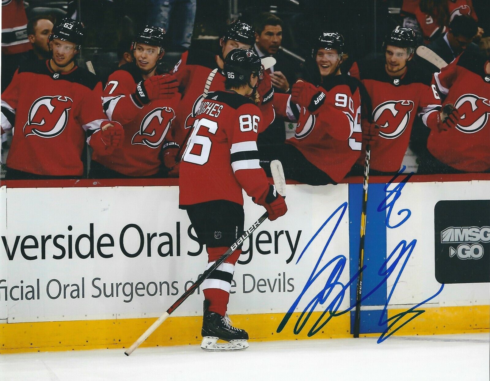 Autographed 8x10 JACK HUGHES New Jersey Devils Photo Poster painting - w/COA