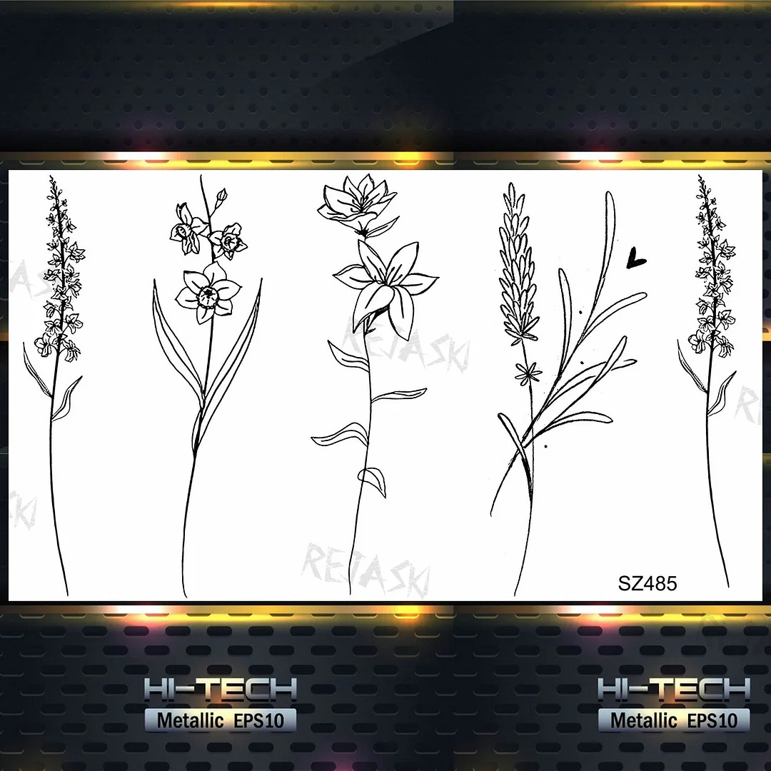 Black Little Dandelion Fashion Feet Temporary Tattoos For Women Adult Feather Spartan Realistic Fake Tattoo Body Art Tatoo Decal