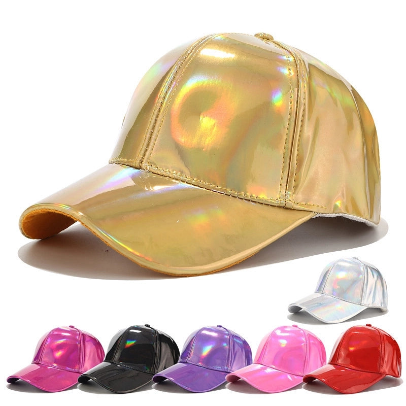 New Light Laser Baseball Cap Men's Street Trendy PU Cap Women's Hot Hat