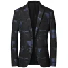 Men's Plaid Elastic Trendy Casual Blazer