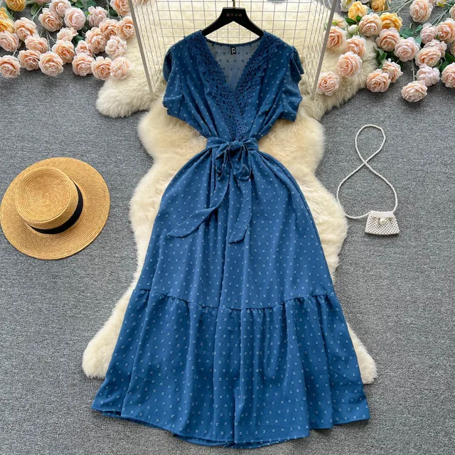 Women's Fashion Lace Patchwork Long Summer Dress