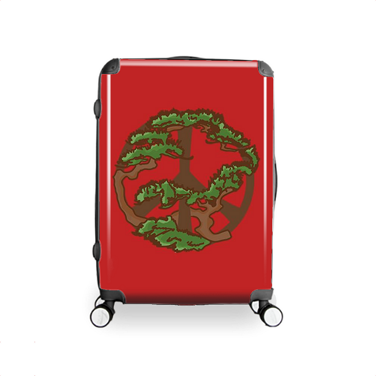 Peace Sign Pine Tree, World Peace Hardside Luggage