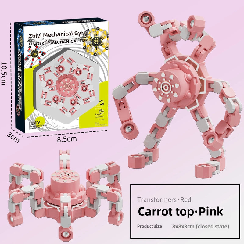 Gyro Toy Children’s Boy’s Transformable Luminous Puzzle Mechanical Fingertip Finger Rotation Decompression Boy’s Toy