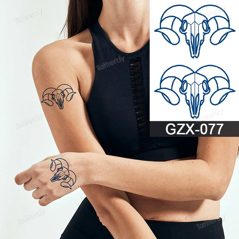 Juice Ink Natural Tattoo Water Transer Long Lasting Blue Semi-permanent Temporary Tattoos Small Hand Sleeve Armband Painting