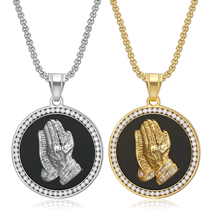 Hip-Hop Hand Titanium Steel Plating Zircon 18K Gold Plated Men’s