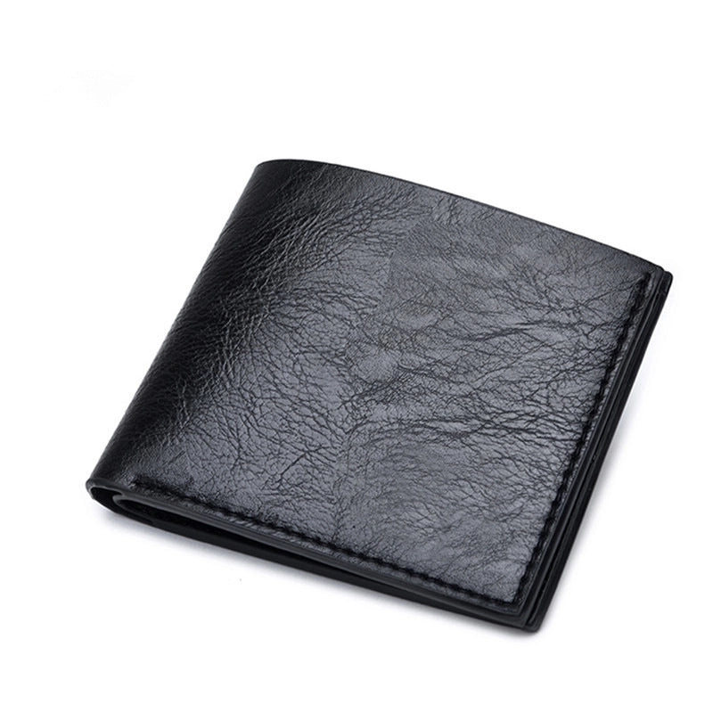 Men’s Solid Color Pu Leather Open Small Wallets Long Wallets