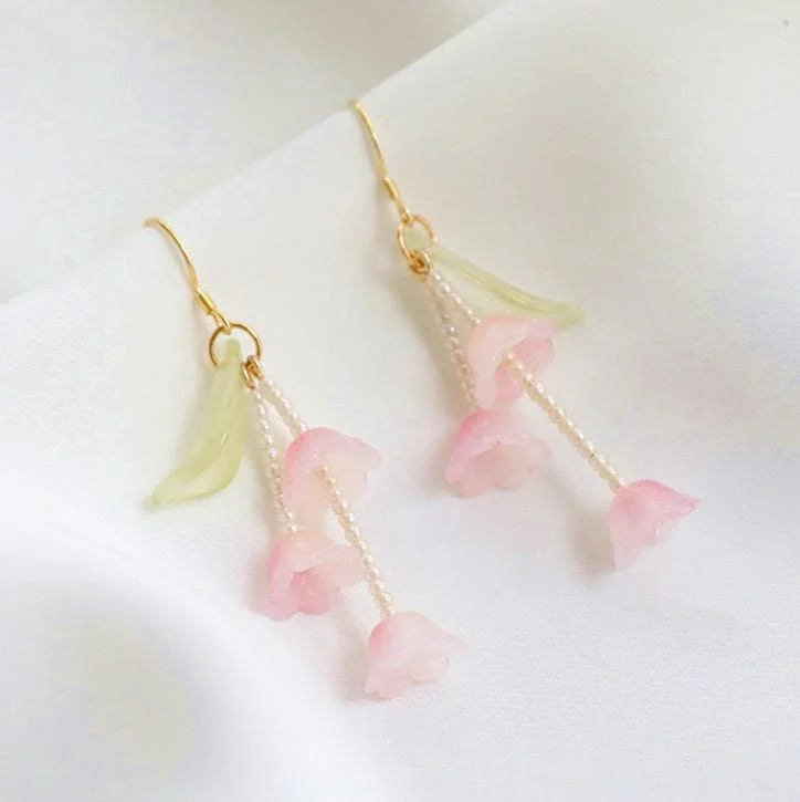 Sweet Pretty Pink Flowers Cute Earrings SP16761