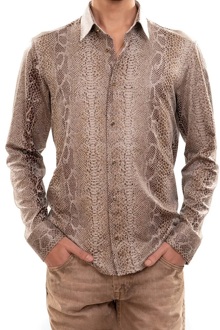 Snake Print Slim Fit Shirt [Pre-Order]