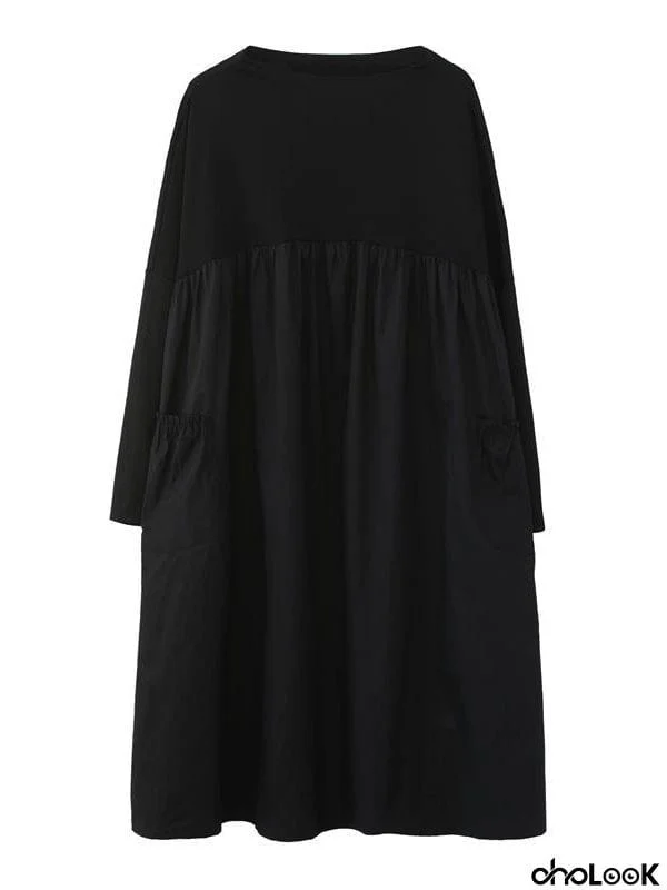 Original Split-Joint Long Sleeve Dress
