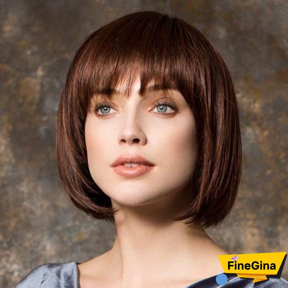 Women's Wigs with Short Straight Hair Bobo Headgear