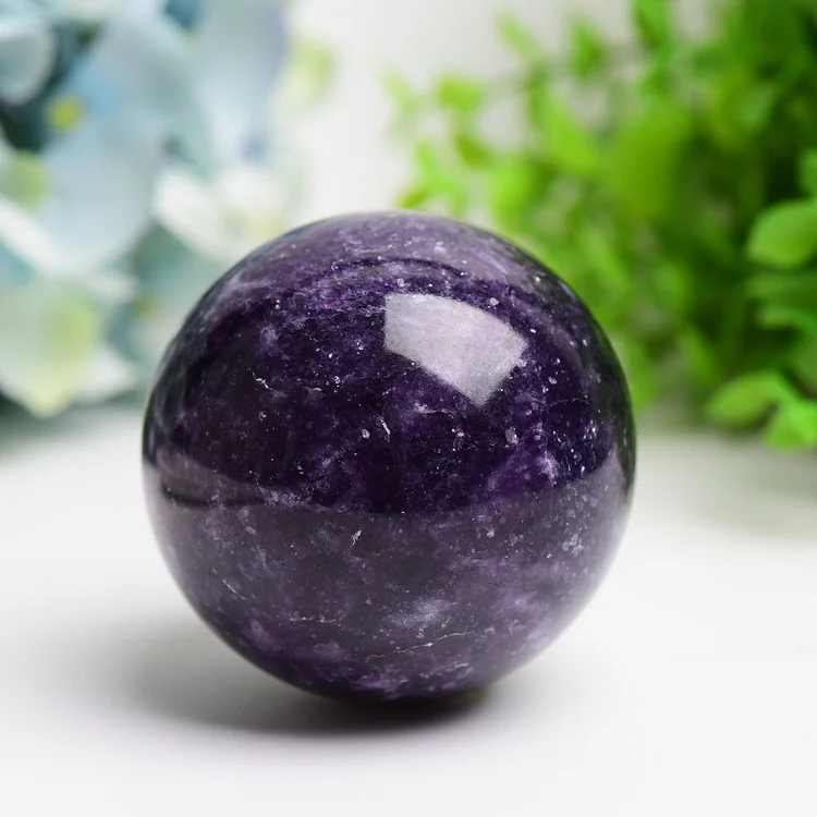 2.5"-4.0" Purple Lepidolite Crystal Sphere