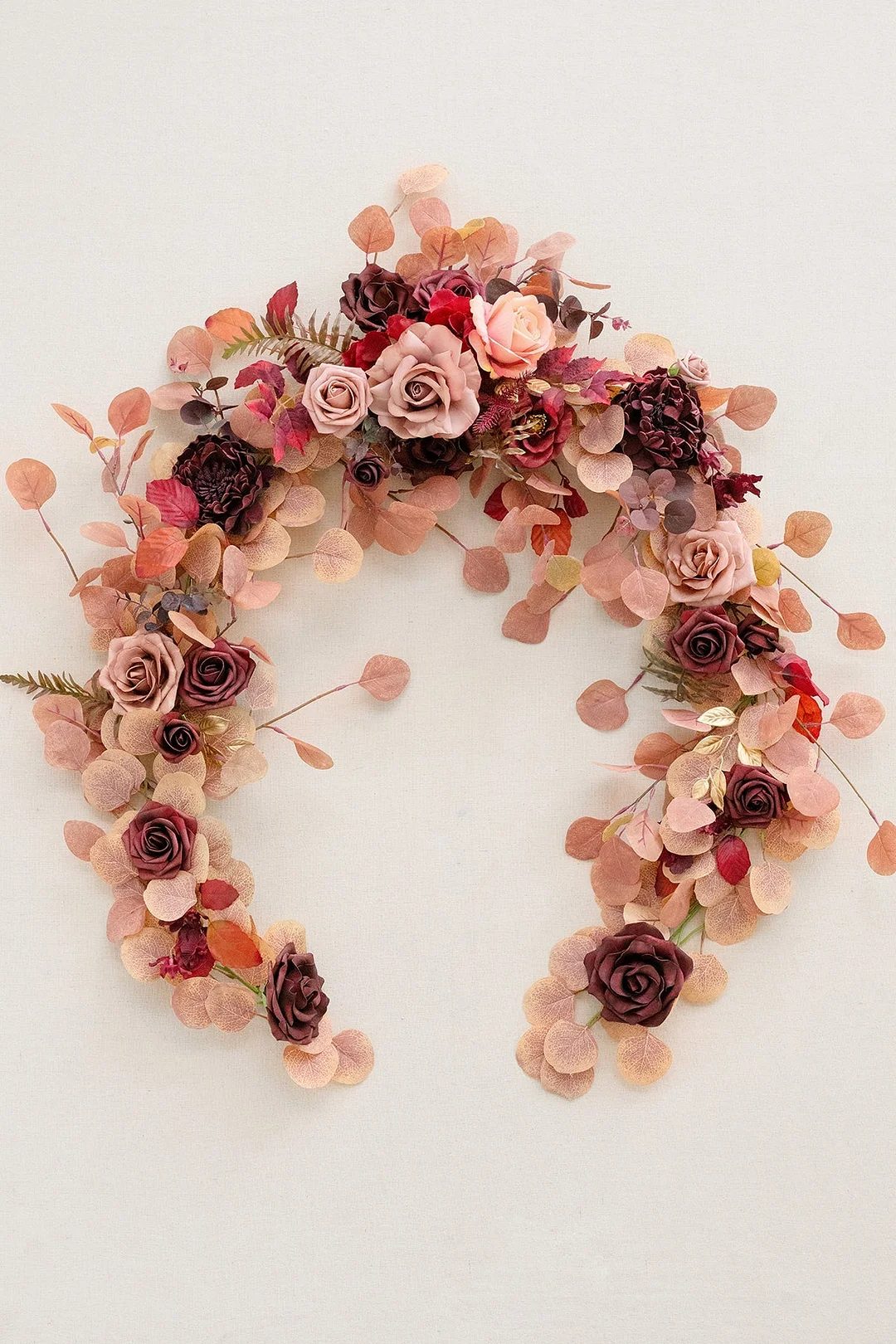 6ft Flower Garland in Burgundy & Dusty Rose