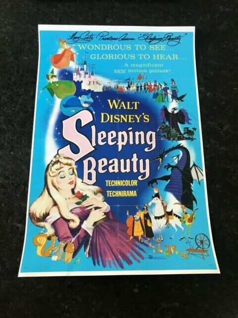 * MARY COSTA * signed 12x18 poster * SLEEPING BEAUTY * PRINCESS AURORA * COA 4