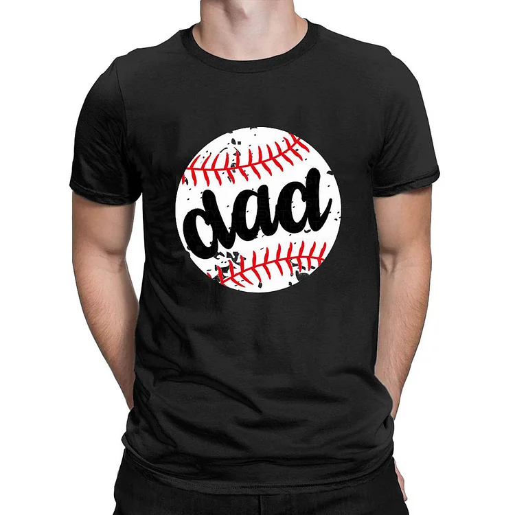 Baseball Dad Mens Short Sleeve Print T-Shirt-01197-Annaletters