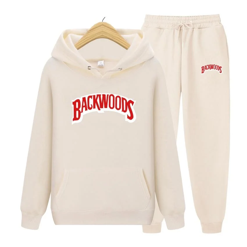 BACKWOODS Printed Hoodies Men Sweatshirts Set Plus Fleece Hoody Sportswear Male