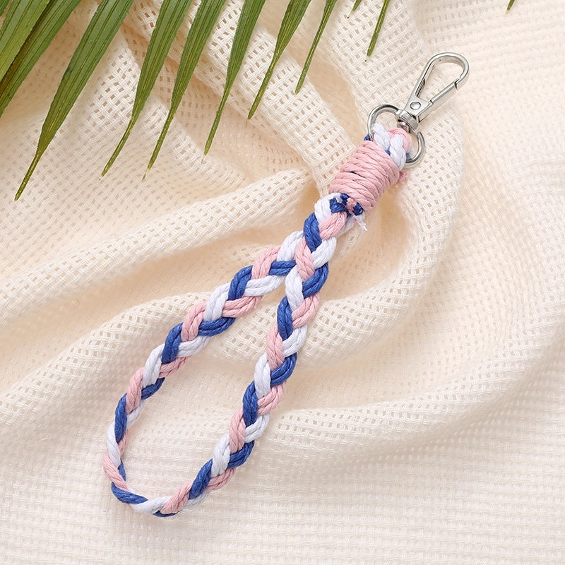 Minimalist Color Block Cotton Polyester Knitting Mobile Phone Chain