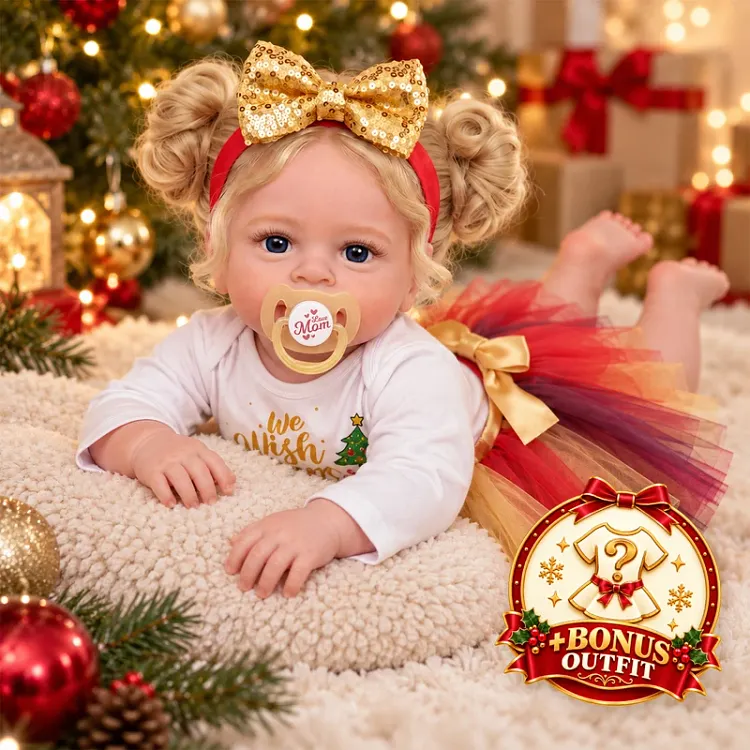 Babeside Yaney 20" Realistic Vinyl Baby Doll &ndash; Lifelike Christmas Girl Doll in Festive Outfit, Heartwarming Holiday Gift for Doll Lovers