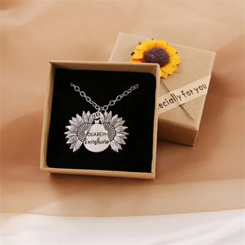 🌻"You Are My Sunshine"🌞Sunflower Necklace With Gift Box (Buy 2 Get Free Shipping）