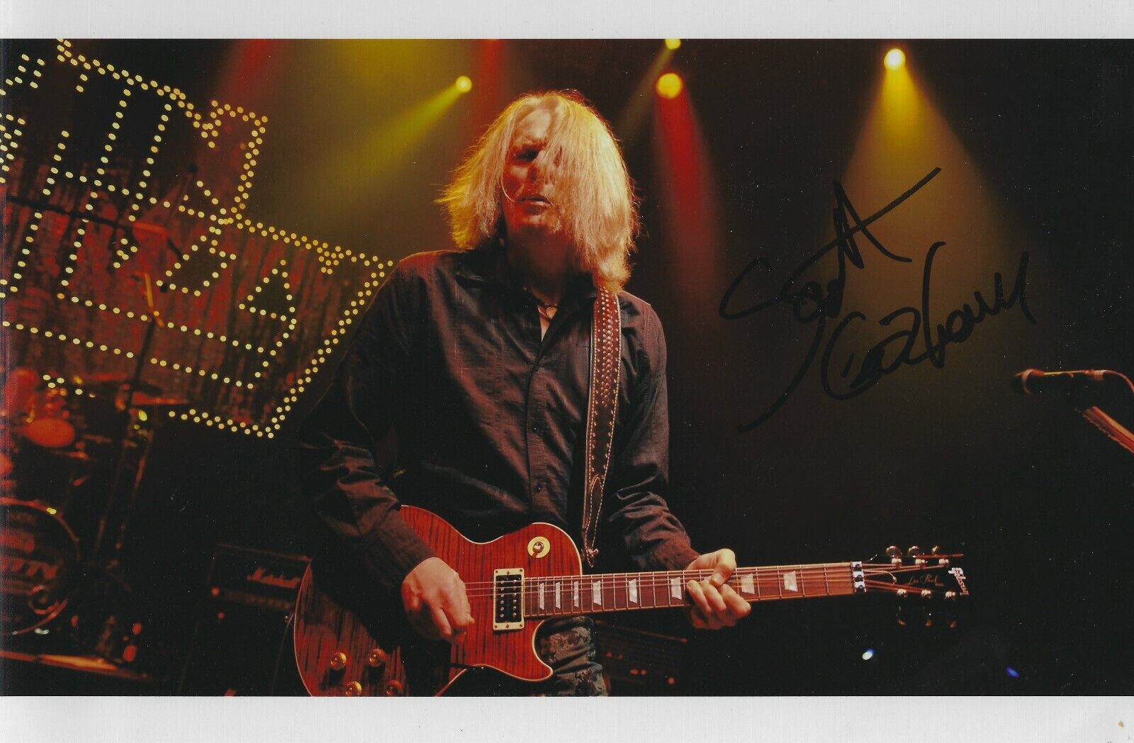 SCOTT GORHAM THIN LIZZY SIGNED 8x12 Photo Poster painting - UACC & AFTAL RD AUTOGRAPH