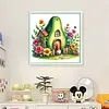Gnome Hut-Partial 11CT Stamped Cross Stitch Bead Embroidery 36*36cm/14.17*14.17in tapestrymarket
